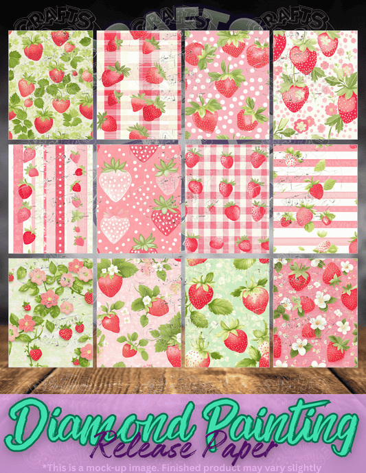 Strawberry Summer Combo Pack Premium Release Paper for Diamond Painting