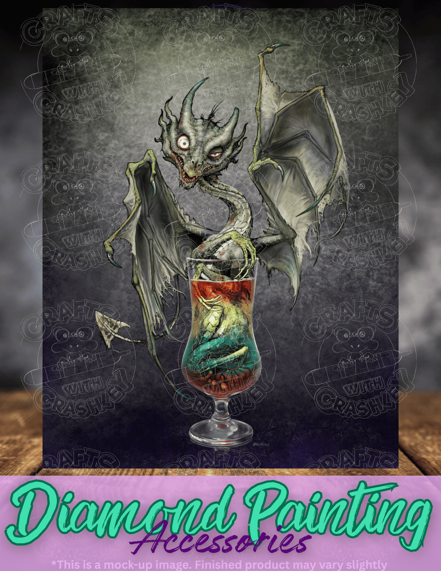 "Zombie Dragon" by ©Stanley Morrison Premium Accessories for Diamond Painting