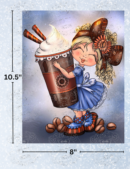 "Fancy Coffee Bestie" by ©Sherri Baldy Decorative Diamond Painting Release Papers