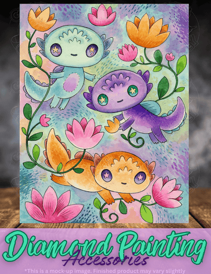 "Playful Axolotls" by ©Jeremiah Ketner Premium Accessories for Diamond Painting