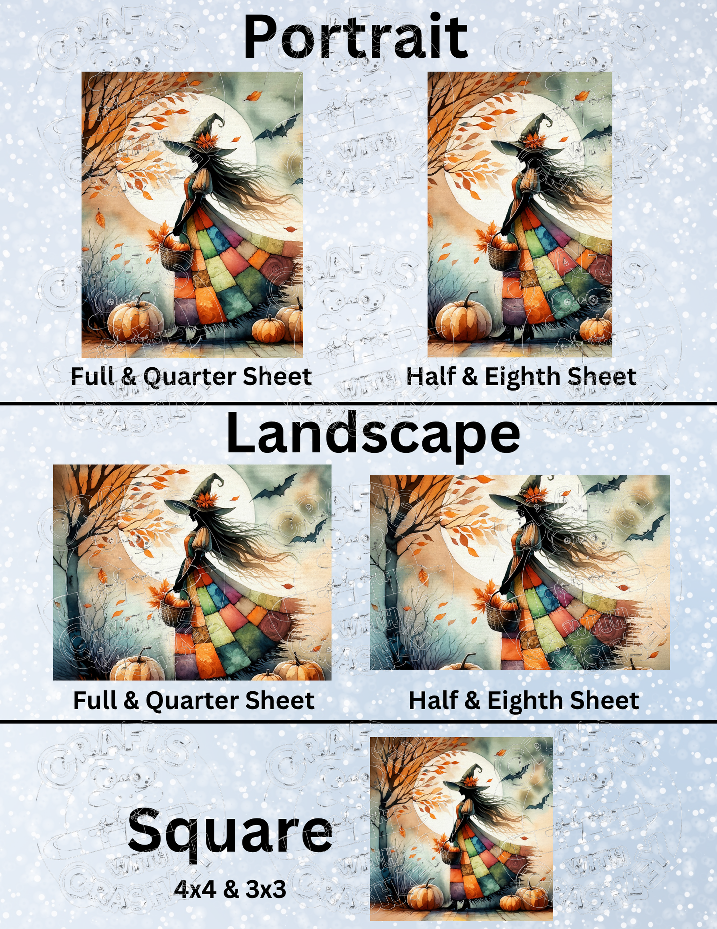 "Autumn Witch" by ©Peggy Collins Premium Decorative Release Papers for Diamond Painting