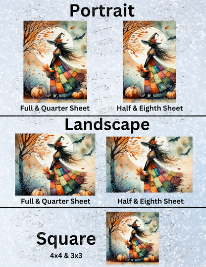 "Autumn Witch" by ©Peggy Collins Premium Decorative Release Papers for Diamond Painting