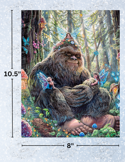 "Peaceful Bigfoot" by ©Dakota Daetwiler Decorative Diamond Painting Release Papers