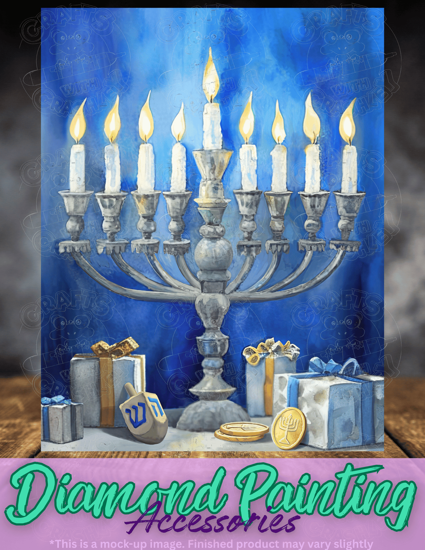 "Festival of Lights The Hanukkah Menorah and Gifts" by ©Auclair Studio Premium Accessories for Diamond Painting