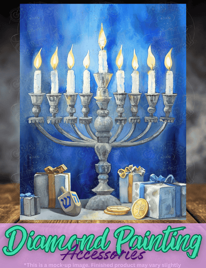 "Festival of Lights The Hanukkah Menorah and Gifts" by ©Auclair Studio Premium Accessories for Diamond Painting