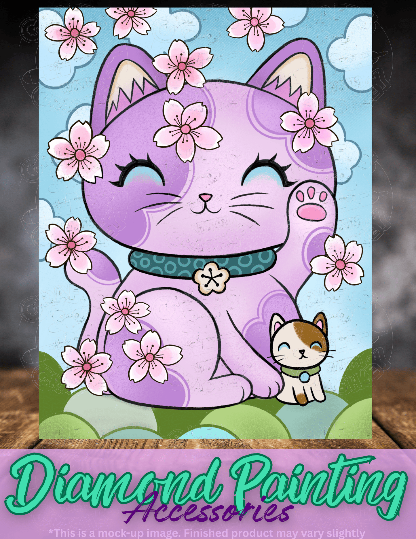 "Lucky Cat Sakura" by ©Jeremiah Ketner Premium Accessories for Diamond Painting