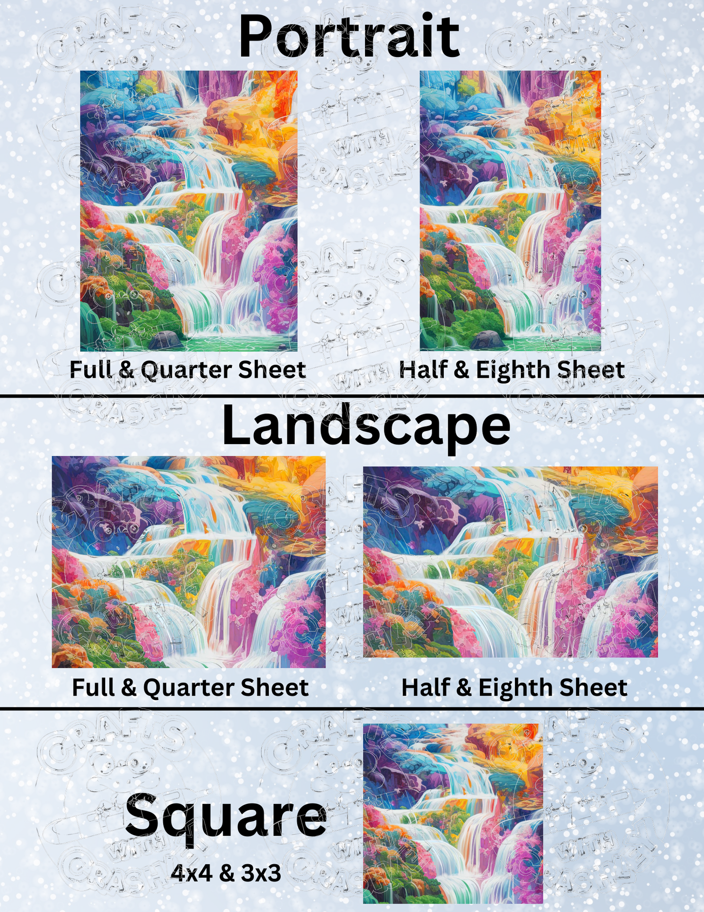 "Candy Waterfalls" by ©Auclair Studio Premium Decorative Release Papers for Diamond Painting