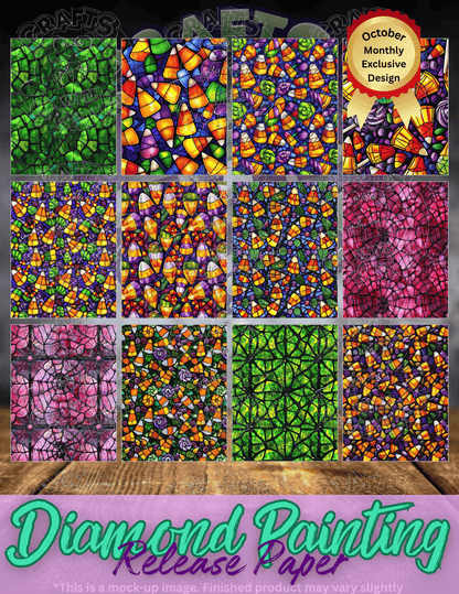 Stained Glass Halloween Combo Pack Premium Release Paper for Diamond Painting