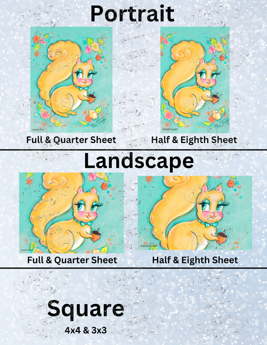 "Yellow Squirrel" by ©Miss Fluff Premium Decorative Release Papers for Diamond Painting