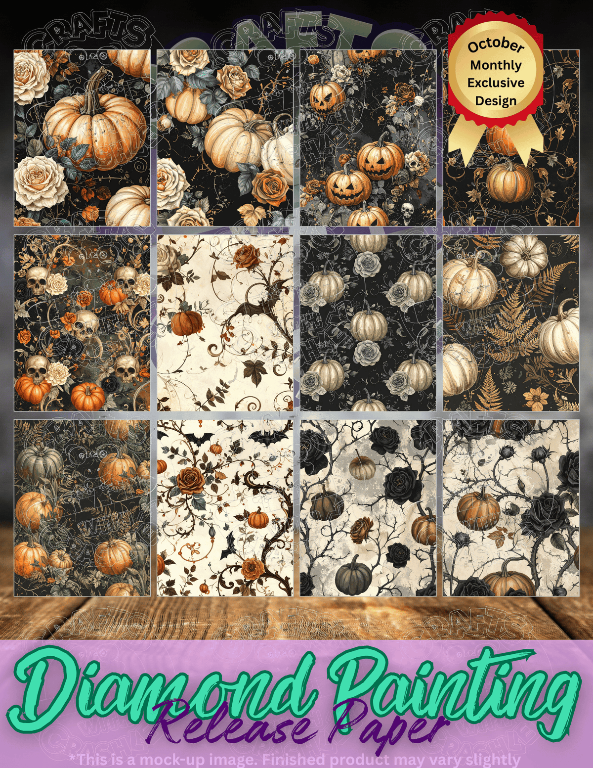 Vintage Halloween Combo Pack Premium Release Paper for Diamond Painting