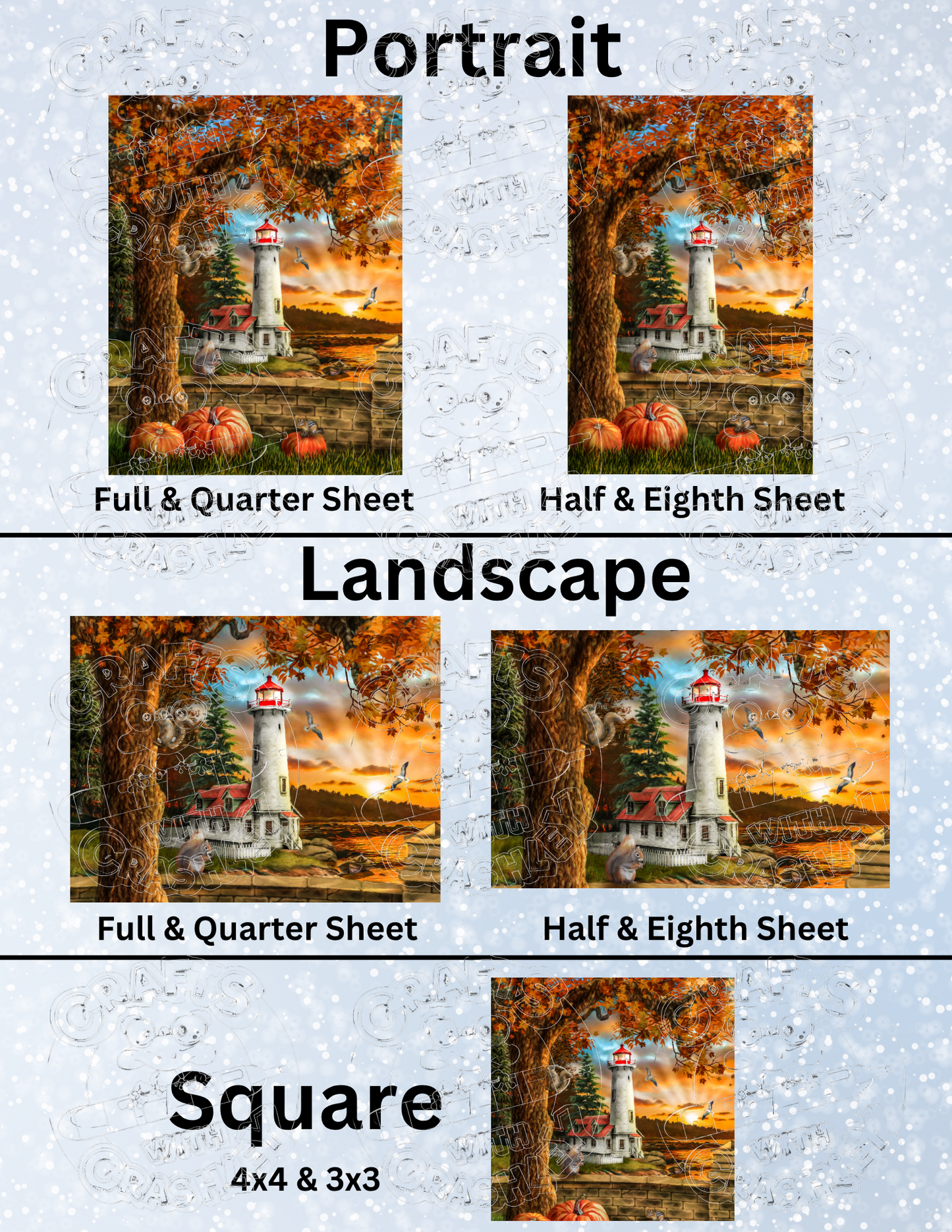 "Autumn Lighthouse" by ©Tom Wood Premium Decorative Release Papers for Diamond Painting