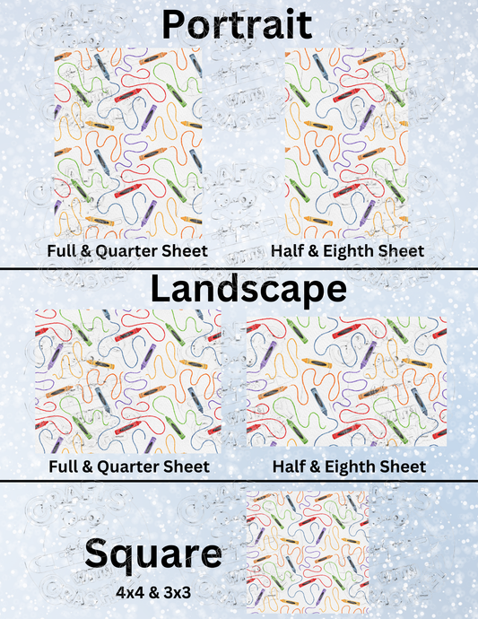 "Crayon Scribbles" by ©Sara Anne Creations Premium Decorative Release Papers for Diamond Painting