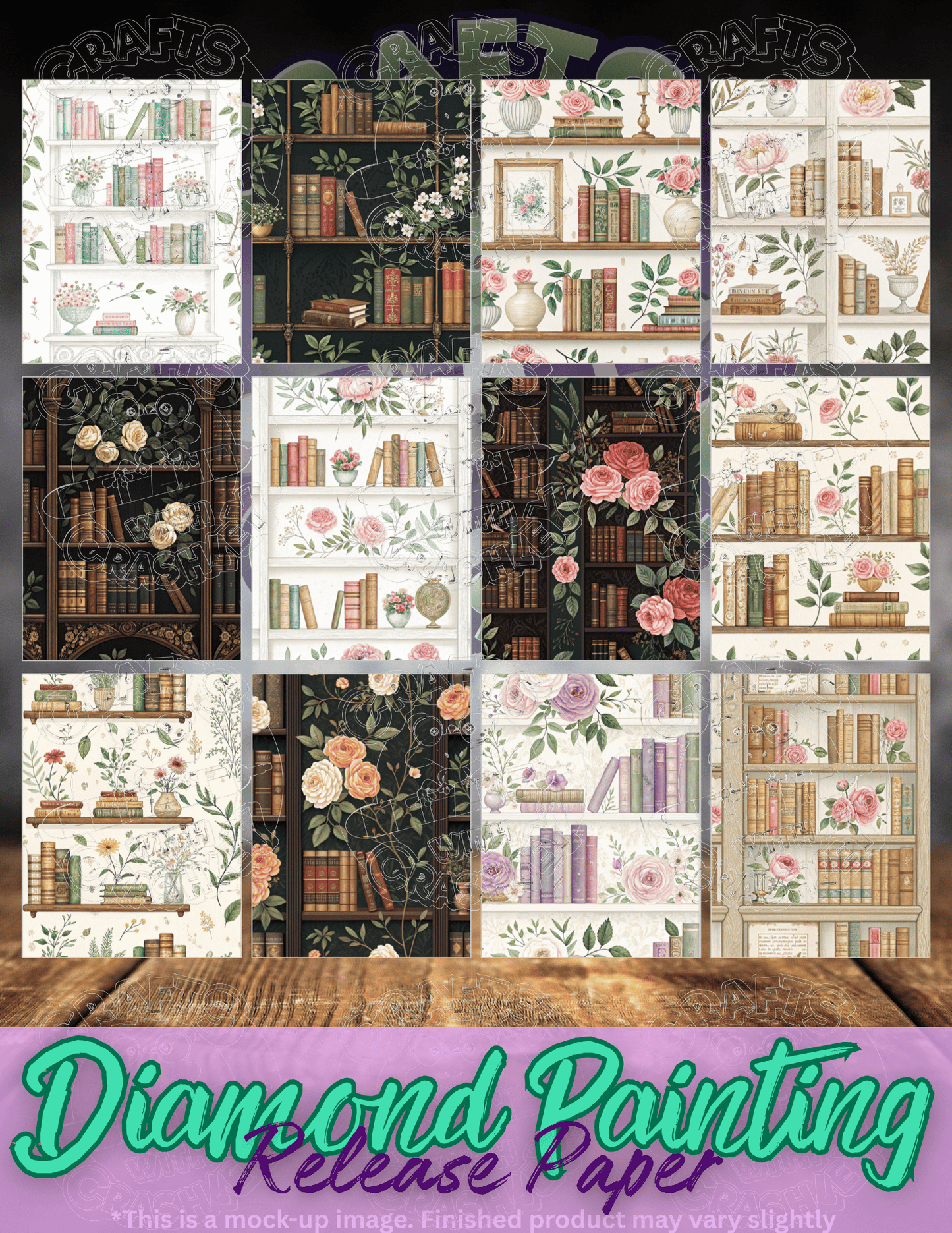 Vintage Floral Library Combo Pack Premium Release Paper for Diamond Painting