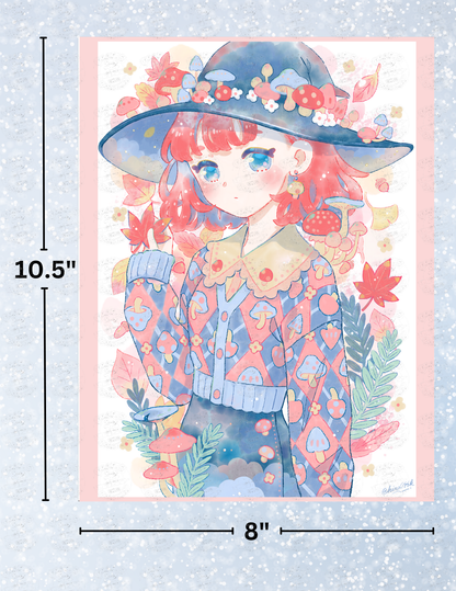 "Witch of Mushrooms" by ©Hiroko Hashimoto Decorative Diamond Painting Release Papers