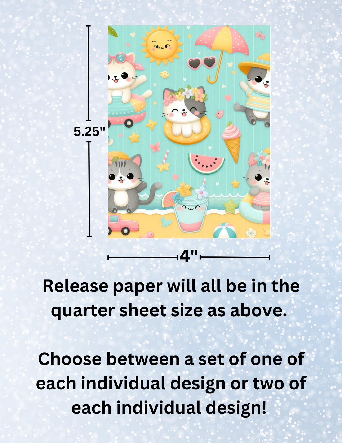 "Summer Kitties" Premium Diamond Painting Release Papers