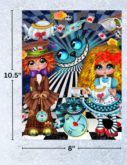 "Tea with Alice and the Mad Hatter" by ©Sherri Baldy Decorative Diamond Painting Release Papers
