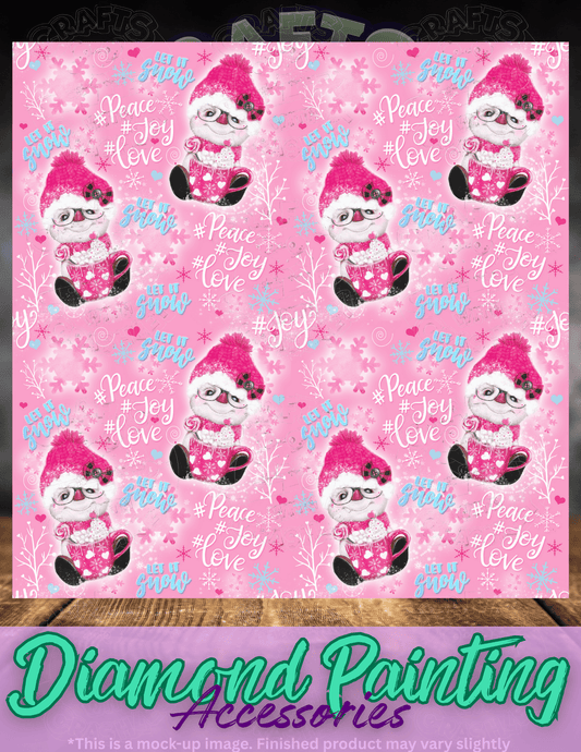 "Pink Snowman Pattern" by ©Sheena Pike Premium Accessories for Diamond Painting