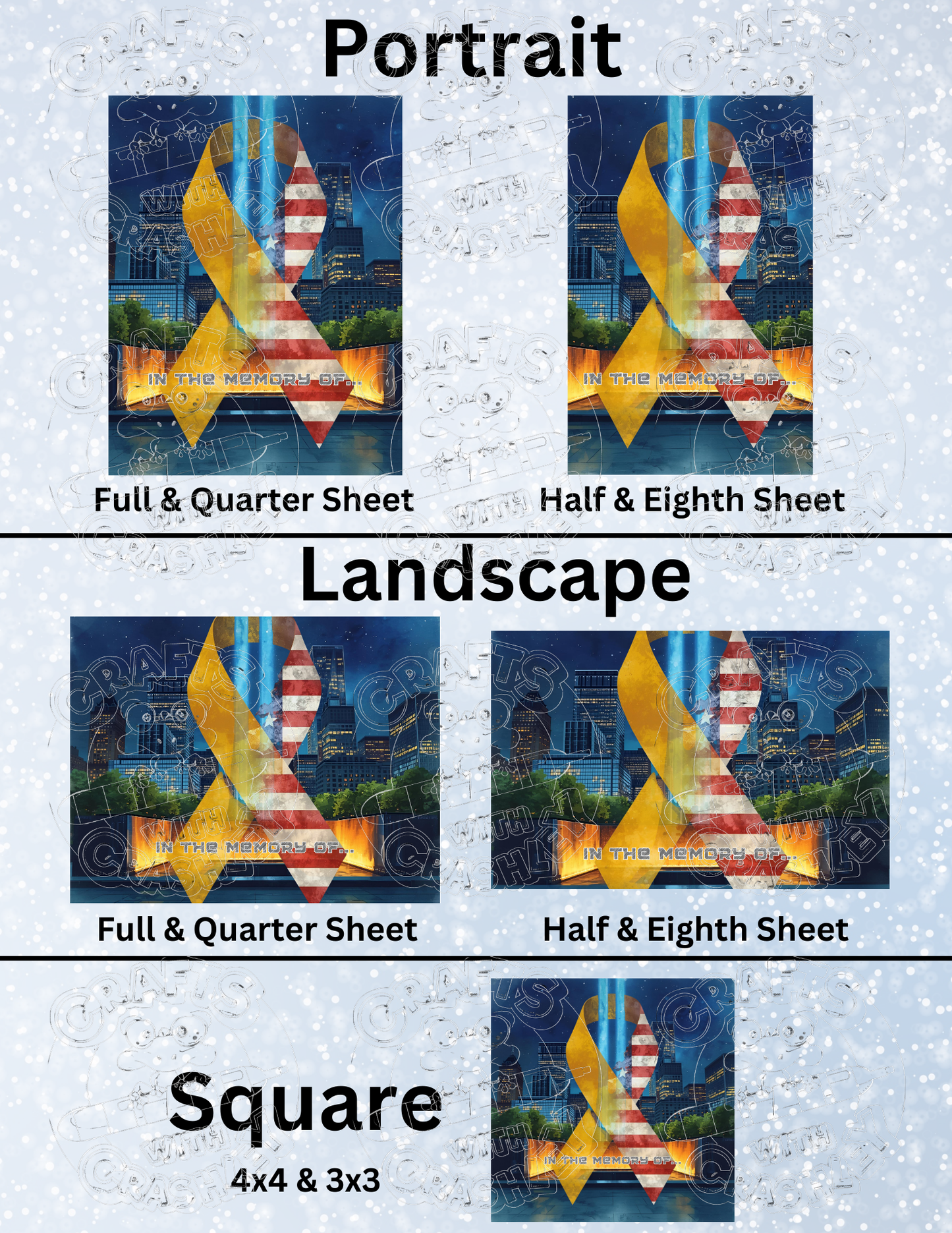 "In the Memory Of..." Premium Decorative Release Papers for Diamond Painting