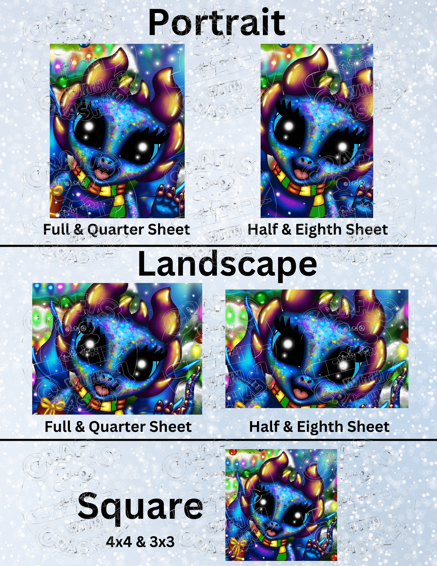 "Christmas Dragon" by ©Emma Casey Premium Decorative Release Papers for Diamond Painting