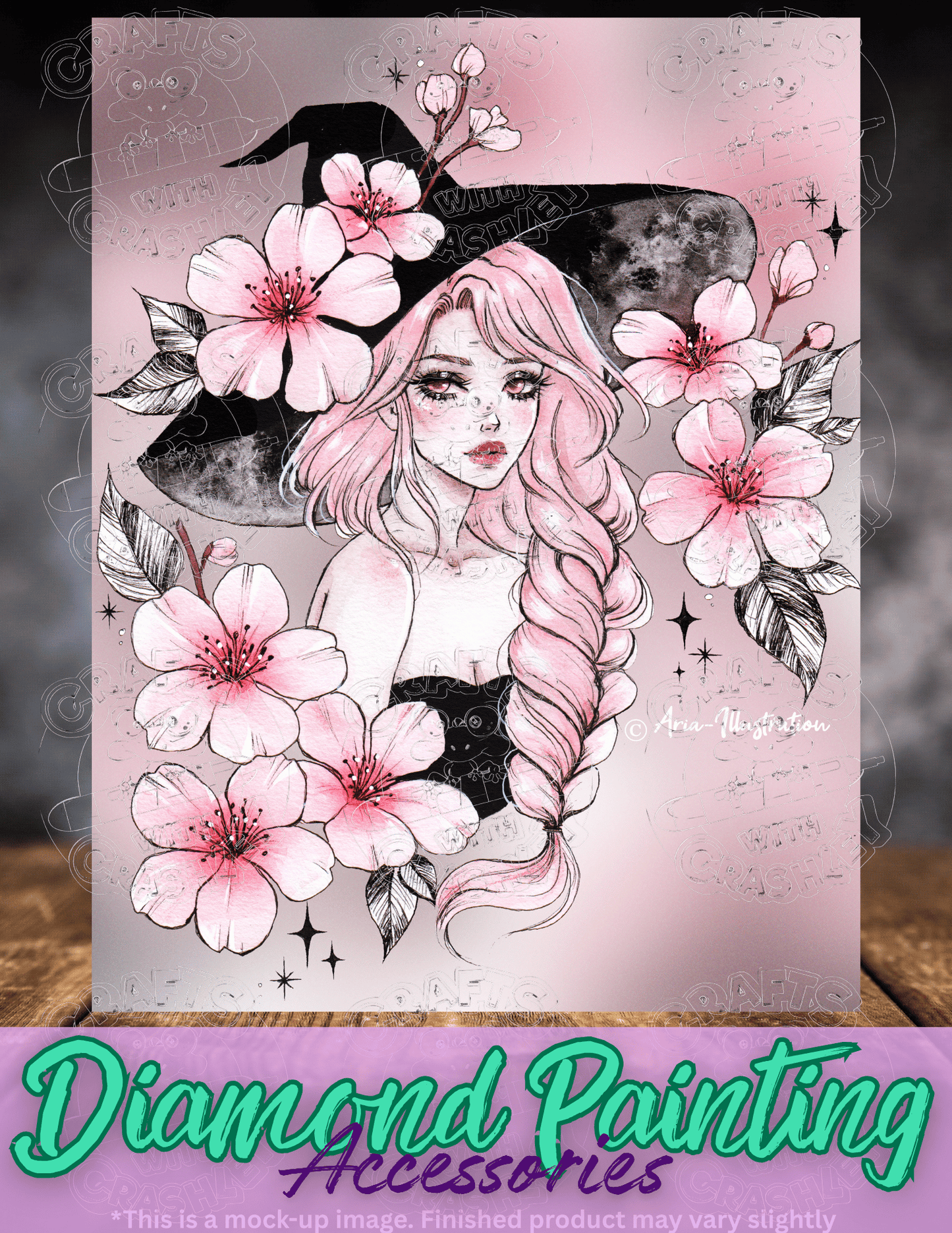 "Sakura Witch" by ©Aria Illustration Premium Accessories for Diamond Painting