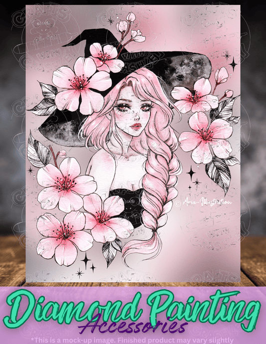 "Sakura Witch" by ©Aria Illustration Premium Accessories for Diamond Painting
