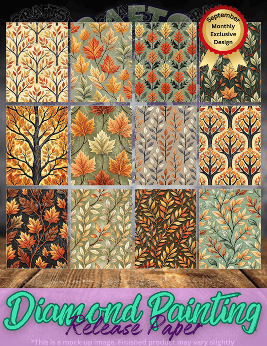Fall Leaves Combo Pack Premium Release Paper for Diamond Painting
