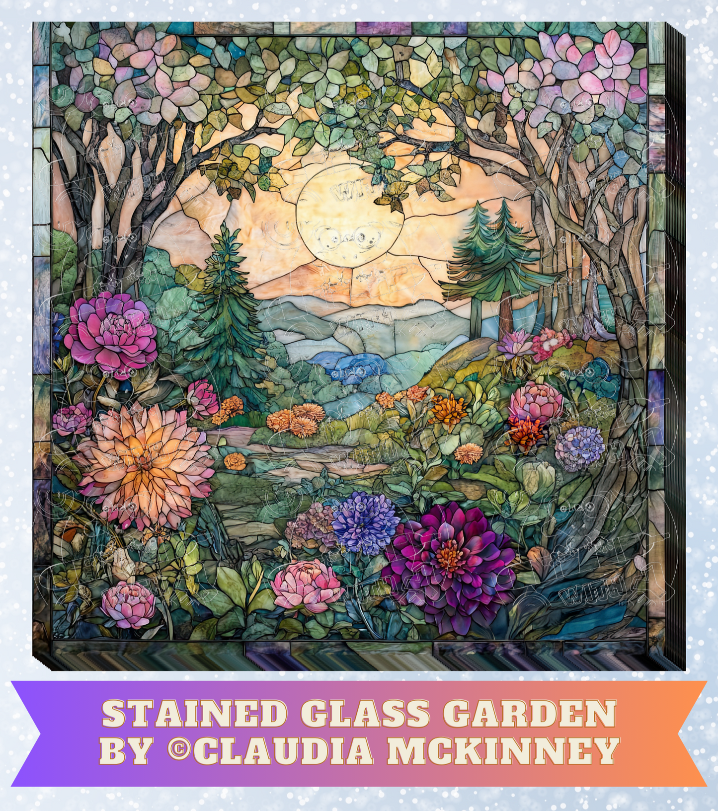 "Stained Glass Garden" by ©Claudia McKinney Premium Decorative Release Papers for Diamond Painting