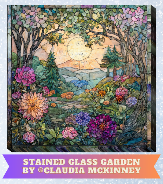 "Stained Glass Garden" by ©Claudia McKinney Premium Decorative Release Papers for Diamond Painting