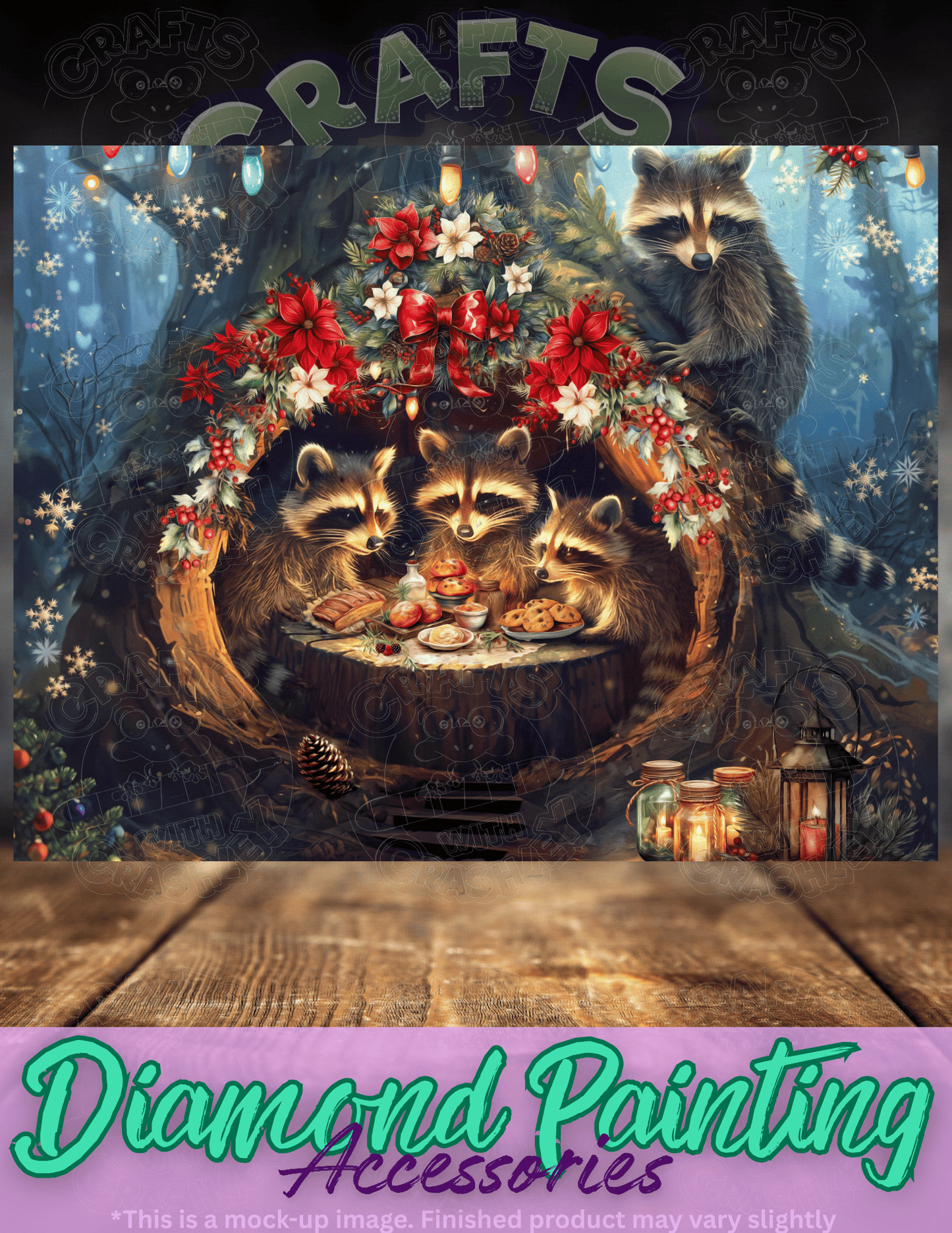 "Raccoon Christmas" by ©Claudia McKinney Premium Accessories for Diamond Painting