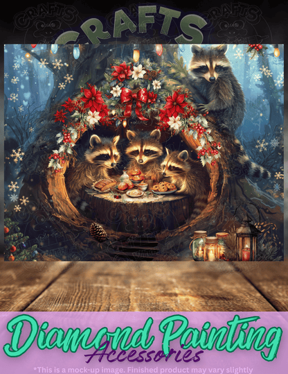 "Raccoon Christmas" by ©Claudia McKinney Premium Accessories for Diamond Painting