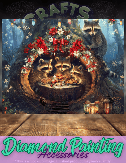 "Raccoon Christmas" by ©Claudia McKinney Premium Accessories for Diamond Painting