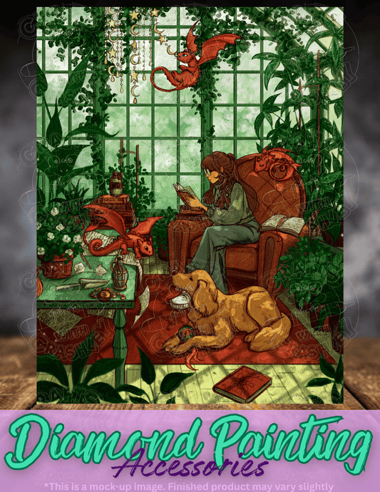 "Greenhouse Library" by ©ERA Arts Premium Accessories for Diamond Painting