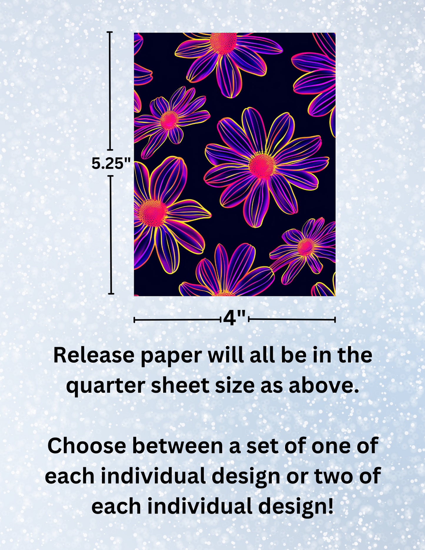 "Neon Daisies" Premium Diamond Painting Release Papers