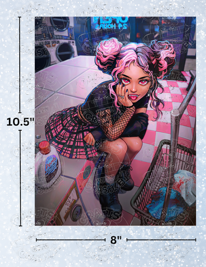 "Midnight Laundromat" By ©Ivy Dolamore Decorative Diamond Painting Release Papers