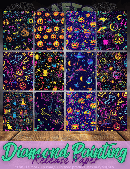 Neon Halloween Combo Pack Premium Release Paper for Diamond Painting