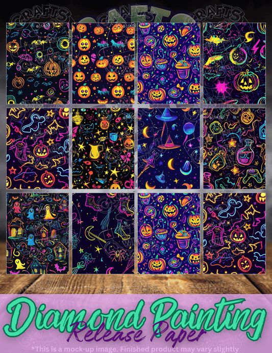 Neon Halloween Combo Pack Premium Release Paper for Diamond Painting