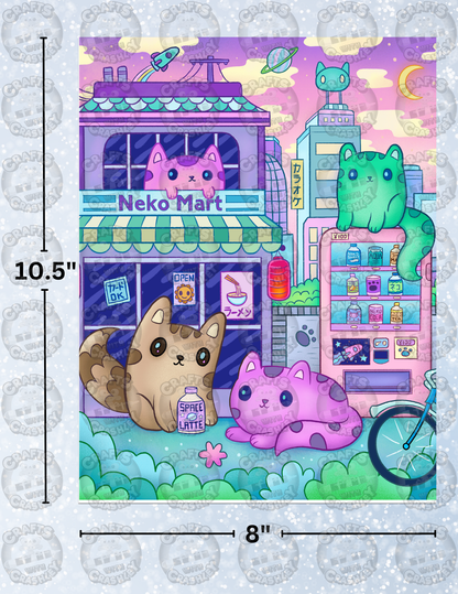 "Neko Mart" by ©Jeremiah Ketner Decorative Diamond Painting Release Papers