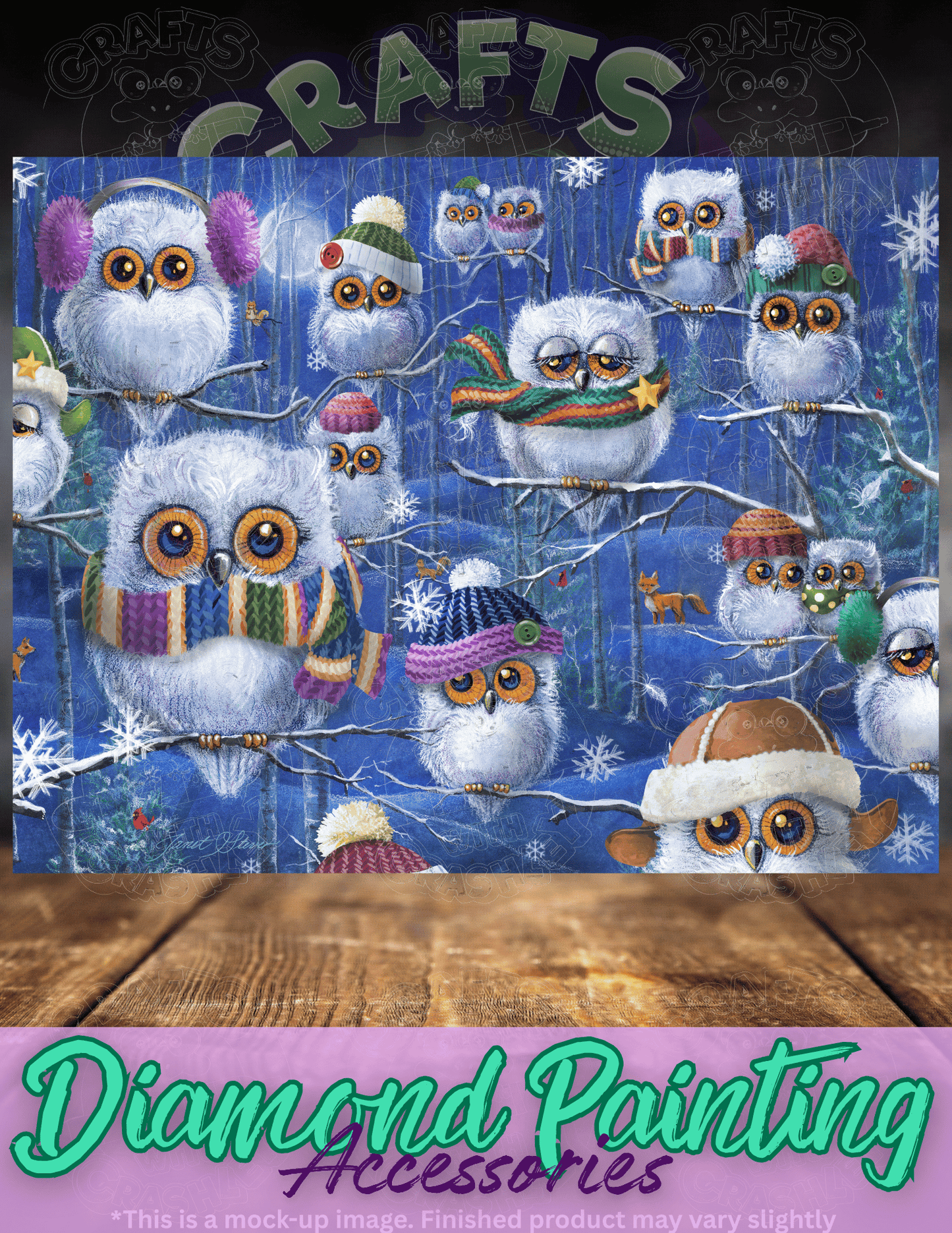 "Night Owls with Hats" by ©Janet Stever Premium Accessories for Diamond Painting