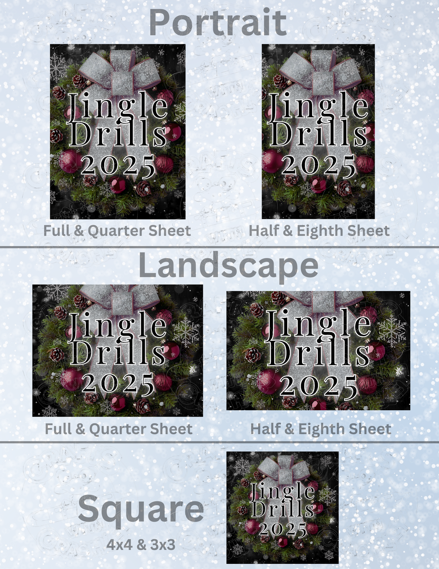 "Jingle Drills 2025" Premium Decorative Release Papers for Diamond Painting