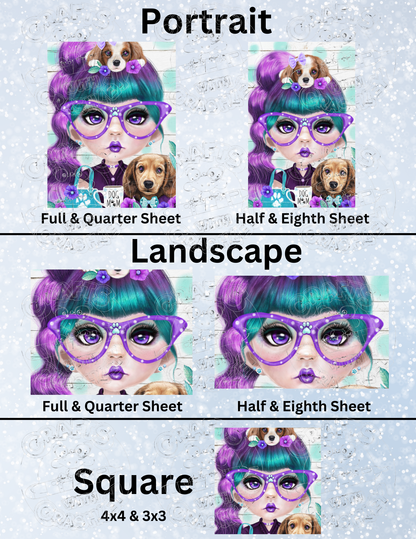 "Puppy Loving Petunia" by ©Sheena Pike Premium Decorative Release Papers for Diamond Painting