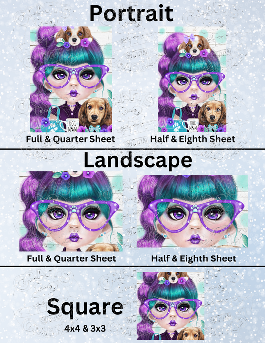 "Puppy Loving Petunia" by ©Sheena Pike Premium Decorative Release Papers for Diamond Painting