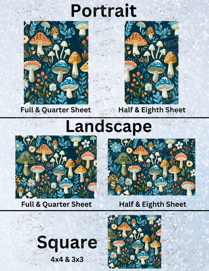"Mushroom Land" Premium Decorative Release Papers for Diamond Painting