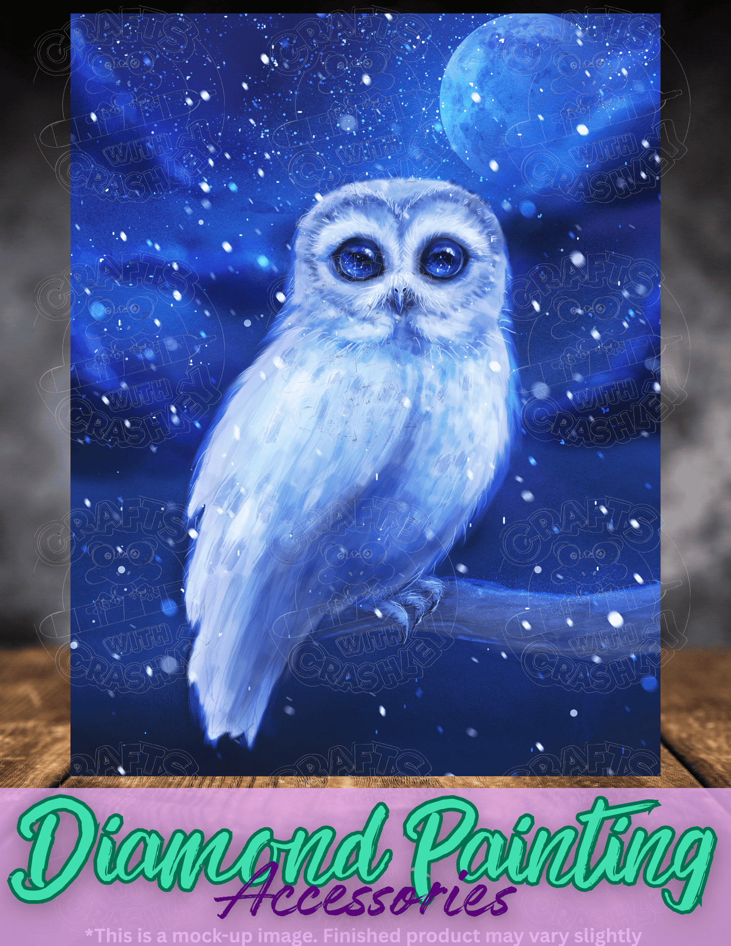 "Snowy Owl" by ©Aria Illustration Premium Accessories for Diamond Painting