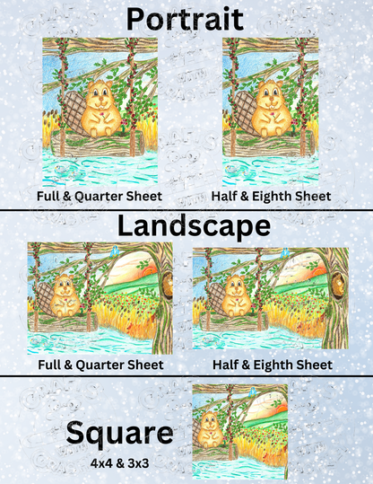 "Beaver Days & Sunshine" by ©Courtney Lyons Premium Decorative Release Papers for Diamond Painting