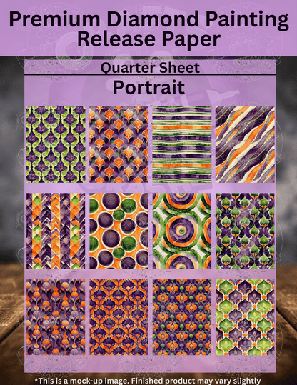 Watercolor Halloween Patterns Combo Pack Premium Release Paper for Diamond Painting