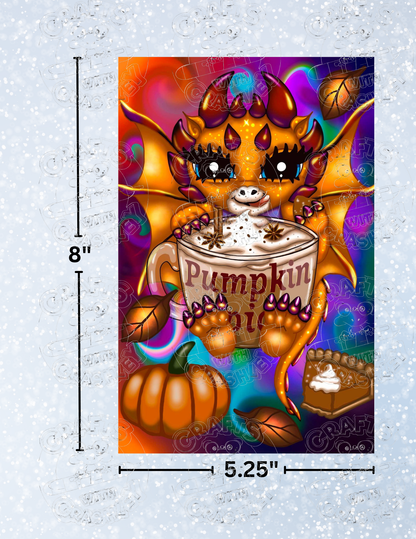 "Pumpkin Spice Dragon" by Emma Casey Decorative Diamond Painting Release Papers