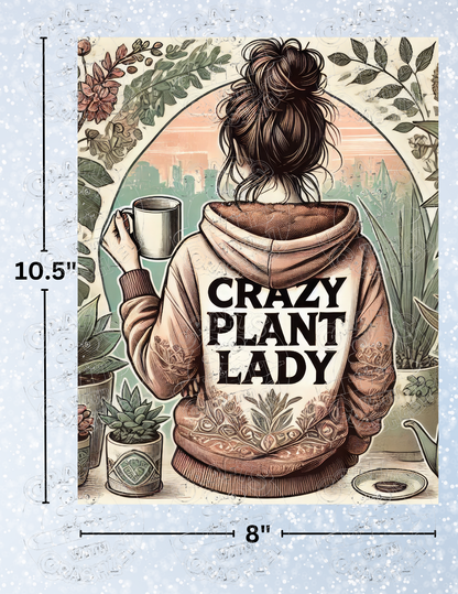 "Crazy Plant Lady" Premium Decorative Release Papers for Diamond Painting