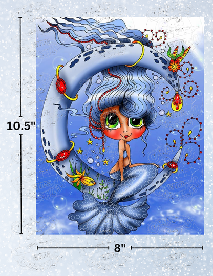 "Mermaid Moon" by ©Sherri Baldy Premium Decorative Release Papers for Diamond Painting