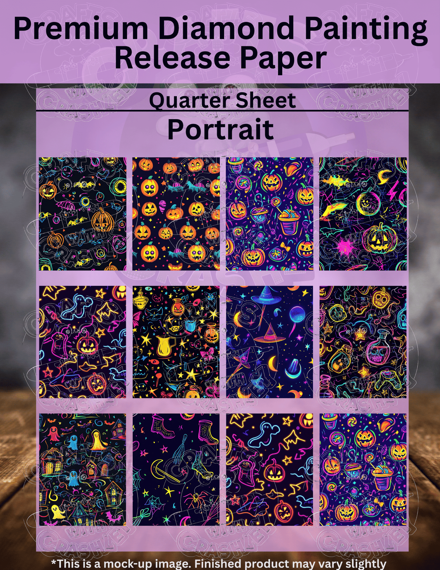 Neon Halloween Combo Pack Premium Release Paper for Diamond Painting