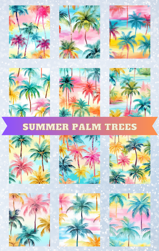 "Summer Palm Trees" Premium Diamond Painting Release Papers